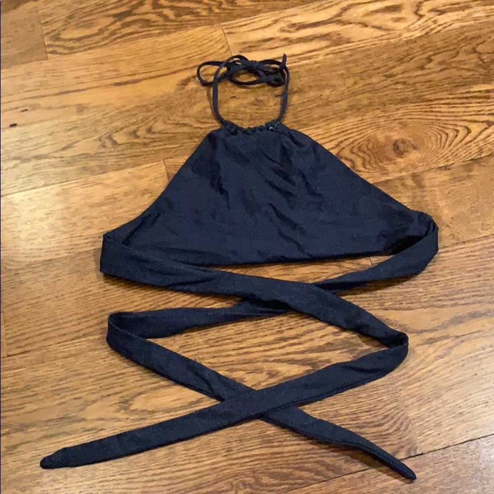 L*Space denim print bikini top